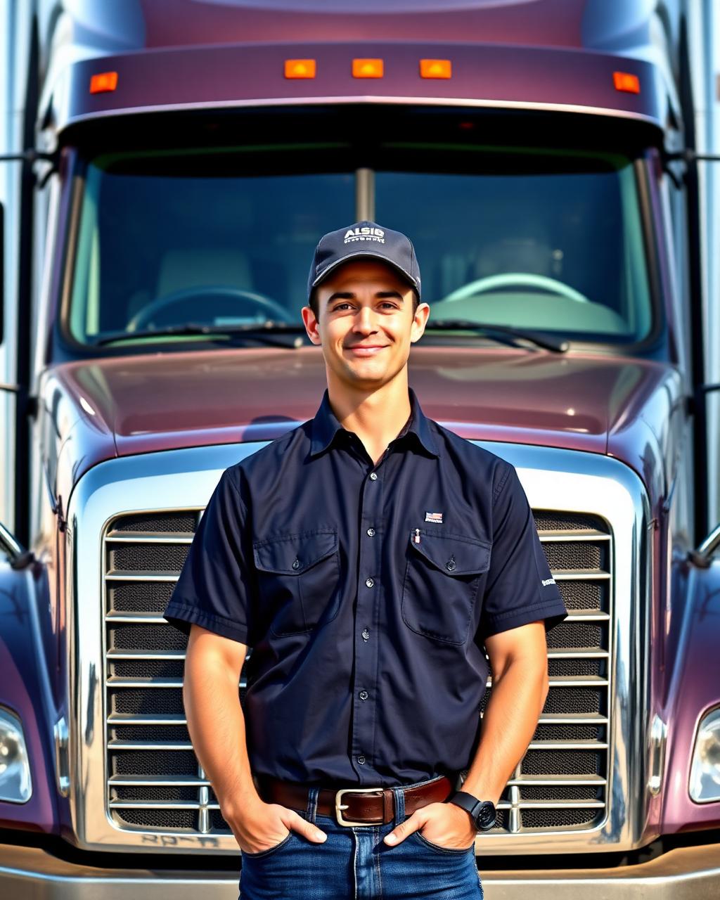 Professional American CDL Class A truck driver